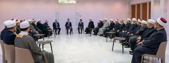 خلال لقائه عدداً من كبار علماء الشام، الرئيس بشار الأسد